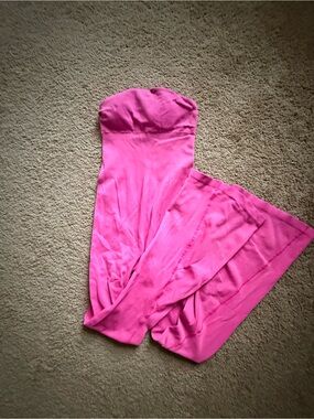 Strapless Bright Pink Jumpsuit